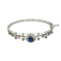 14ct White Gold Sapphire and Diamond Bangle