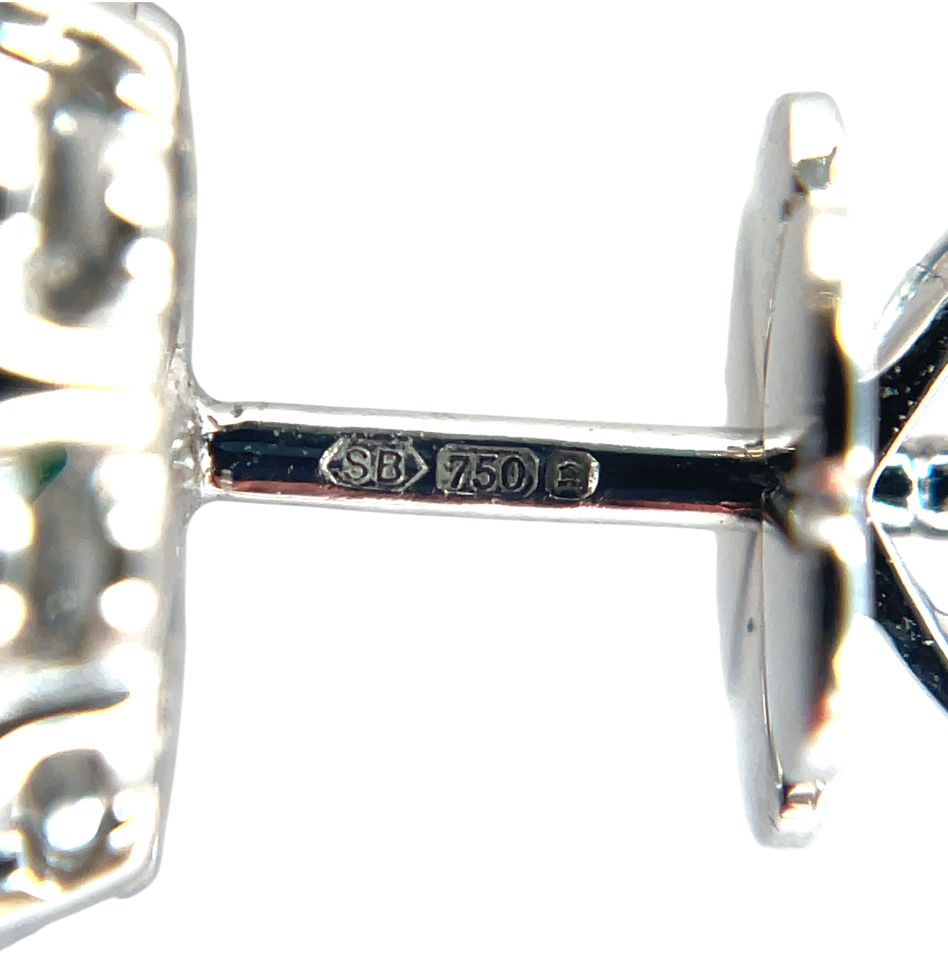 18ct White & Yellow Gold Emerald & Diamond Round Cluster Stud Earrings